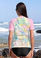 Vista 74 de BesserBay Women’s Rash Guard Shirt UPF 50+ Half Zip Short Sleeve Quick Dry Swim Shirt Swimsuit Tops