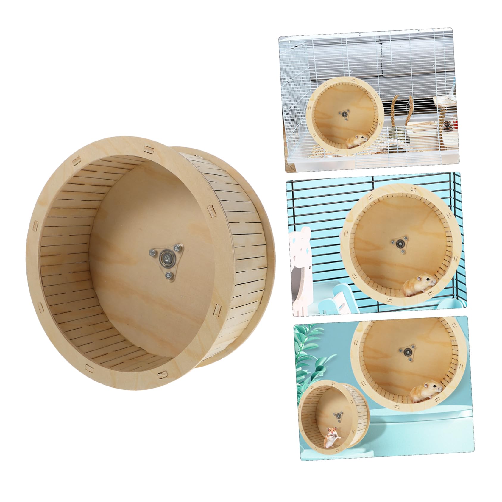 1pièce Roue Bois pour Hamster Accessoire Exercice Silencieux pour Chinchilla Et Cochon Jouet Bois Durable pour Cages