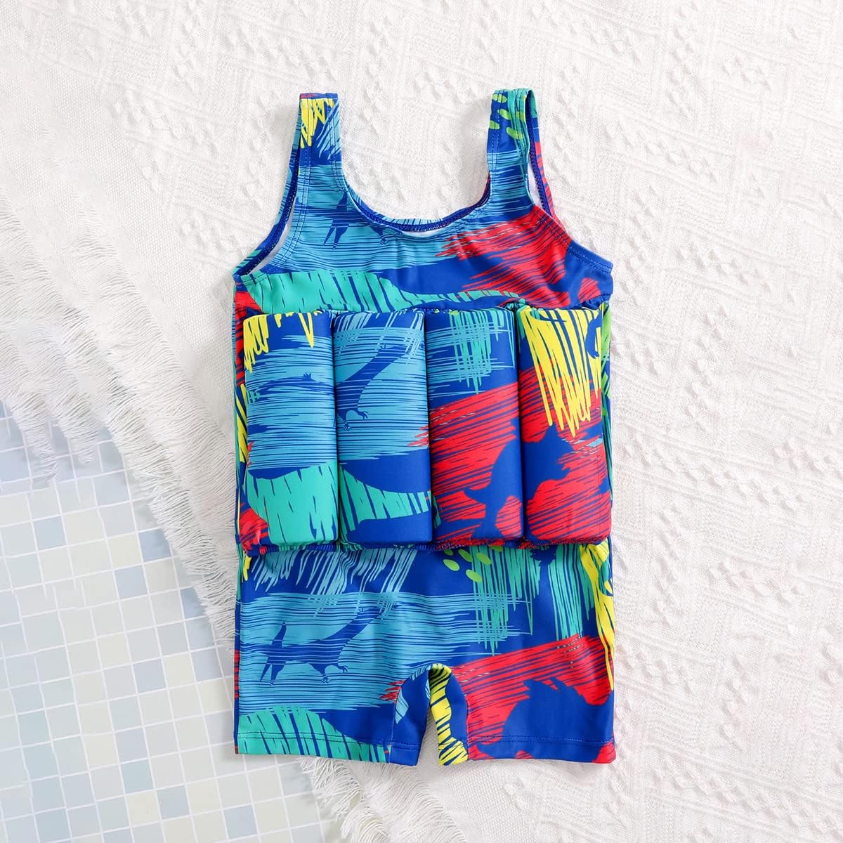 Kids Float Swimsuit Buoyancy Sticks for Baby Boys Girls One Piece Floating Swim Vest Training Aid Swimwear