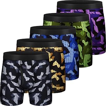 longfor Mens Boxer Briefs Mesh Knit Fast Dry Performance Sport Boxer Briefs No Ride-up 6Athletic Underwear with Fly for Men