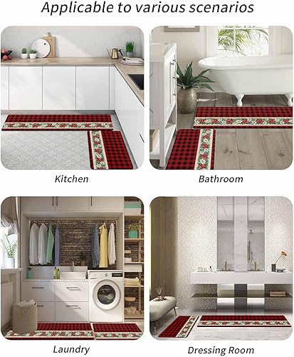 Miniatura 6 de Tapete de baño de flor de pascua, antideslizante, de secado rápido y absorbente, de tierra de diatomeas, para fregadero de cocina, lavable, de