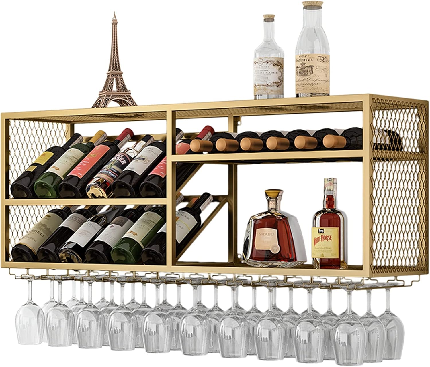 Wrought Iron Wine Rack Hanging Wine Glass Holder Upside Down Wine Glass Holder Bar Decoration Storage Rack