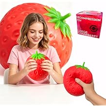 1Pcs 5.11 Inches Giant Strawberry Squishy,Strawberry Stress BallRed