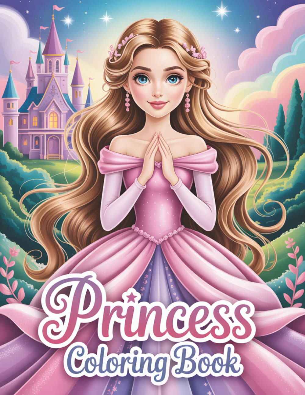Princess Coloring Book for Kids Ages 4-8: 50 Magical Coloring Pages with Princesses, Castles, Unicorns and Fairy Tale Scenes | Perfect for Girls Ages 4–6, 4-8