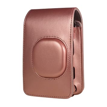 FotoCart LiPlay Camera Bag Compact Size Instant Camera Case Bag PU Leather with Shoulder Strap Compatible with Fujifilm Fuji Instax Mini LiPlay (Rose Gold)