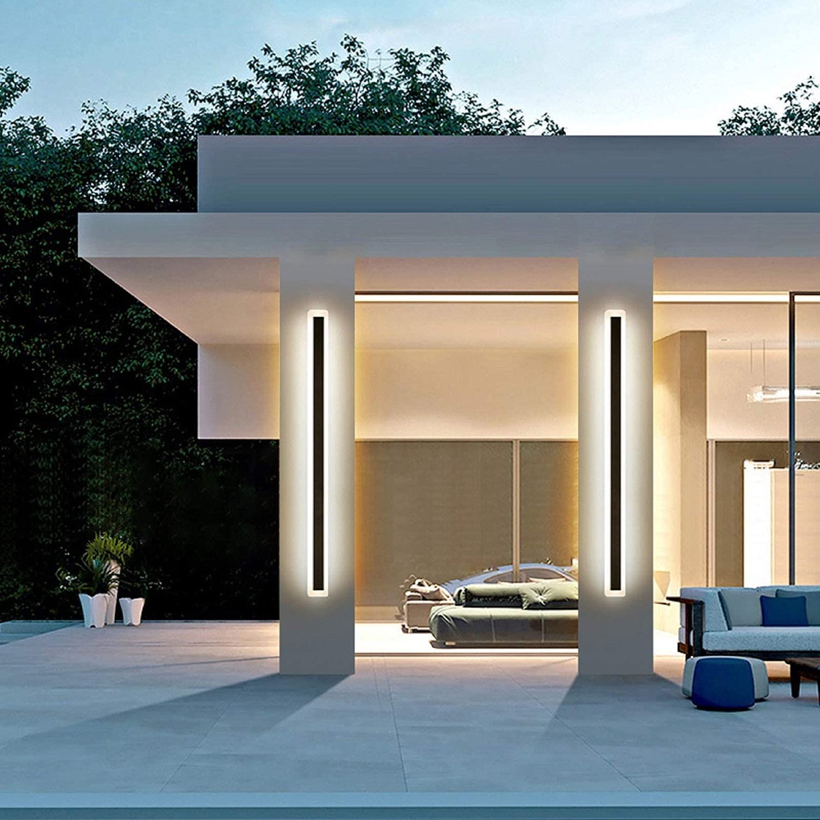 BreadomFixture Lamps Outdoor Waterproof Modern LED Wall Lights,Creative Indoor Wall Decoration Light Lighting (Color : 240 x 5 x 5cm 90W, Emitting Color : Cold White)