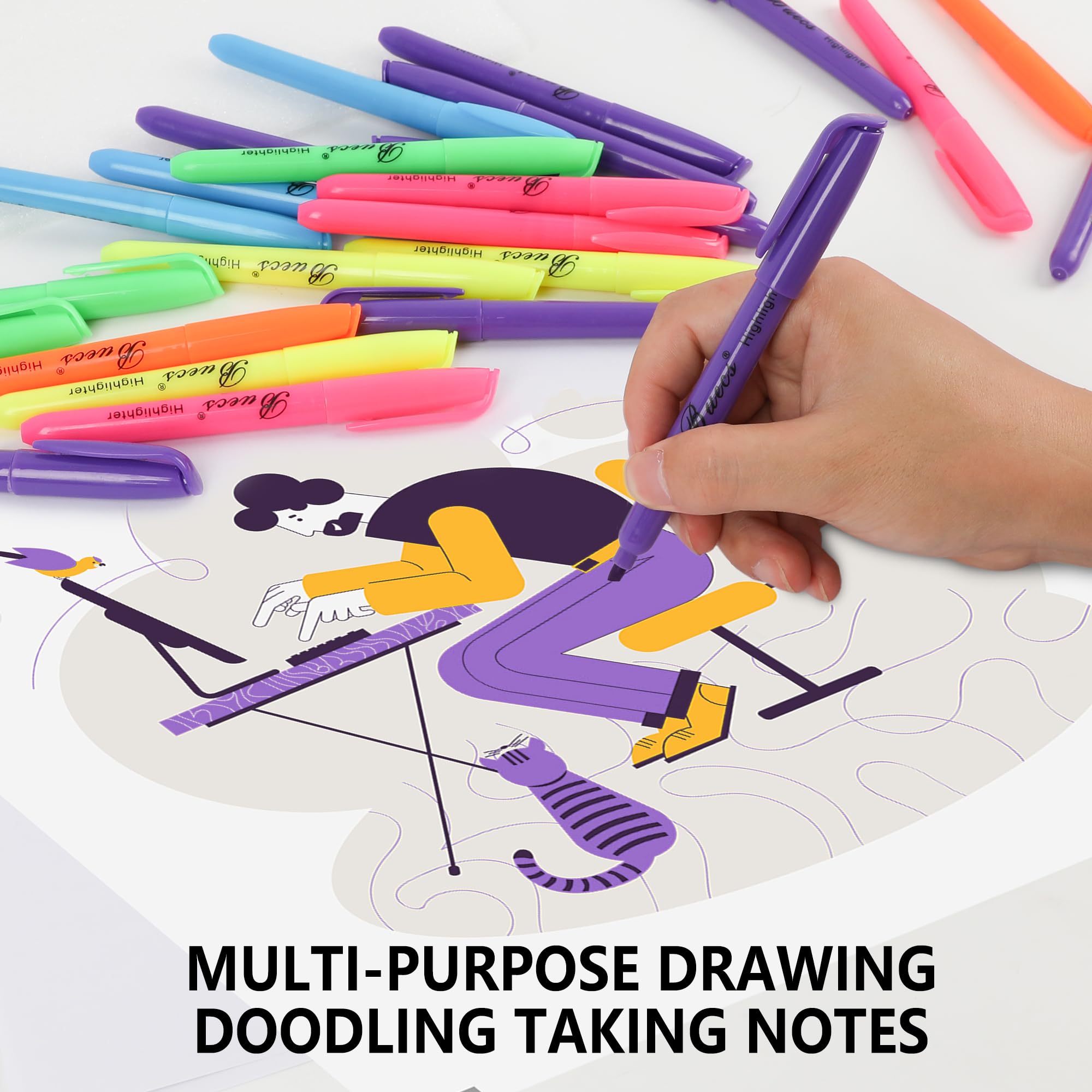 Highlighters Bulk Pack 108 Count Assorted Colors Chisel Tip suitable for Adults Highlighting Planner Notes Office School Supplies — view 5