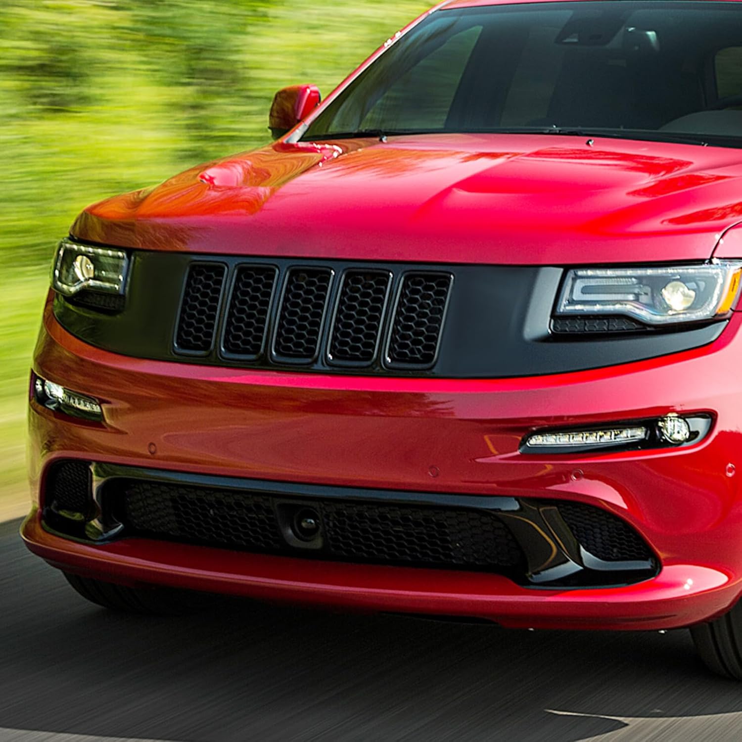 Front Grill Inserts fit for Jeep Grand Cherokee 2014-2016 Honeycomb Clip-on Grill Grille Mesh Exterior Accessories,Black