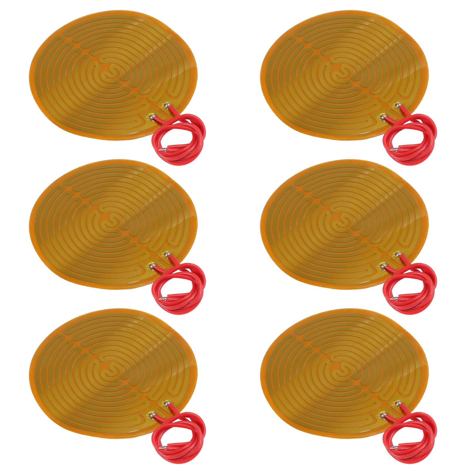 Coliao 6pcs Film Heater Plate Adhesive Pad 12V 13W 70mm PI Heating Elements Film Strip Heater Adhesive Polyimide Heater Plate
