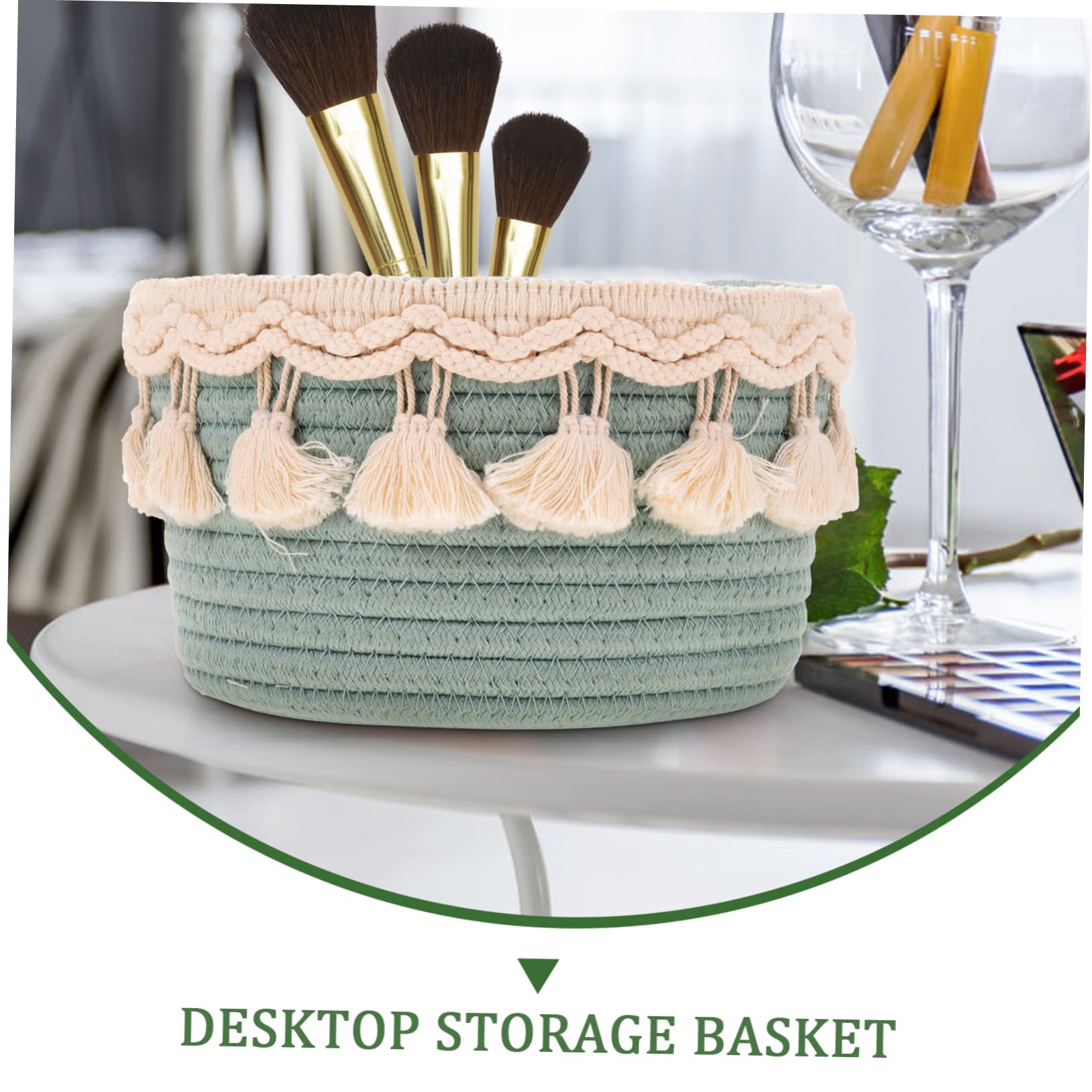 Cesta De Almacenamiento Redonda Con Tapa De Algodón Trenzado - Organizador Decorativo Para Hogar, Baño O Cocina