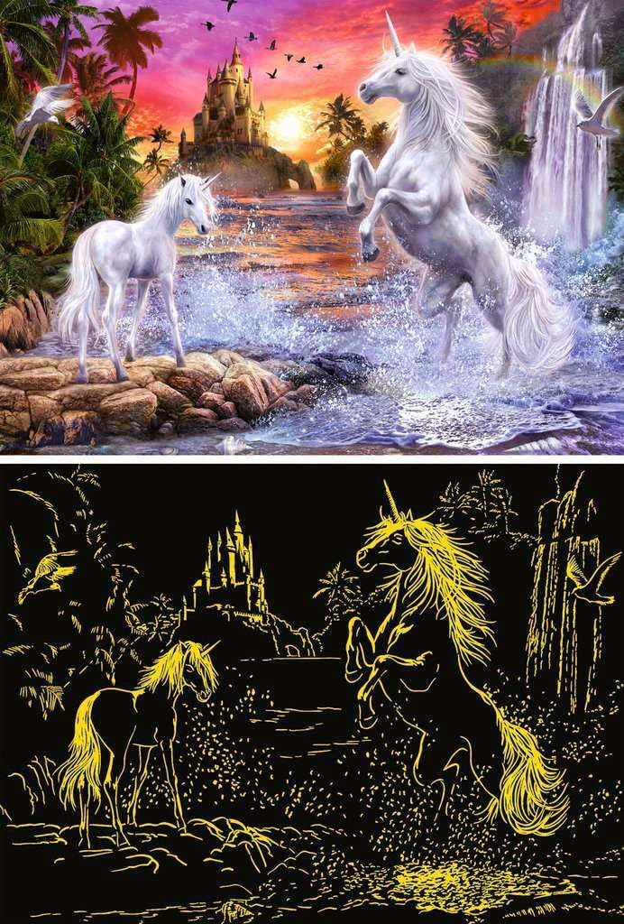 Ravensburger Puzzle 12000471 Unicorns on The River 500 Pieces Puzzle for Adults and Children from 10 Years, Glow in The Dark Puzzle with Unicorns