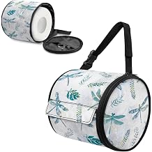 Hanging Paper Tower Holder Wall Mounted Cylinder Toilet Paper Roll Storage Holder with Adjustable Strap Easy to Install 6.3 * 6.3 * 6.3 Inch,Vintage Dragonfly