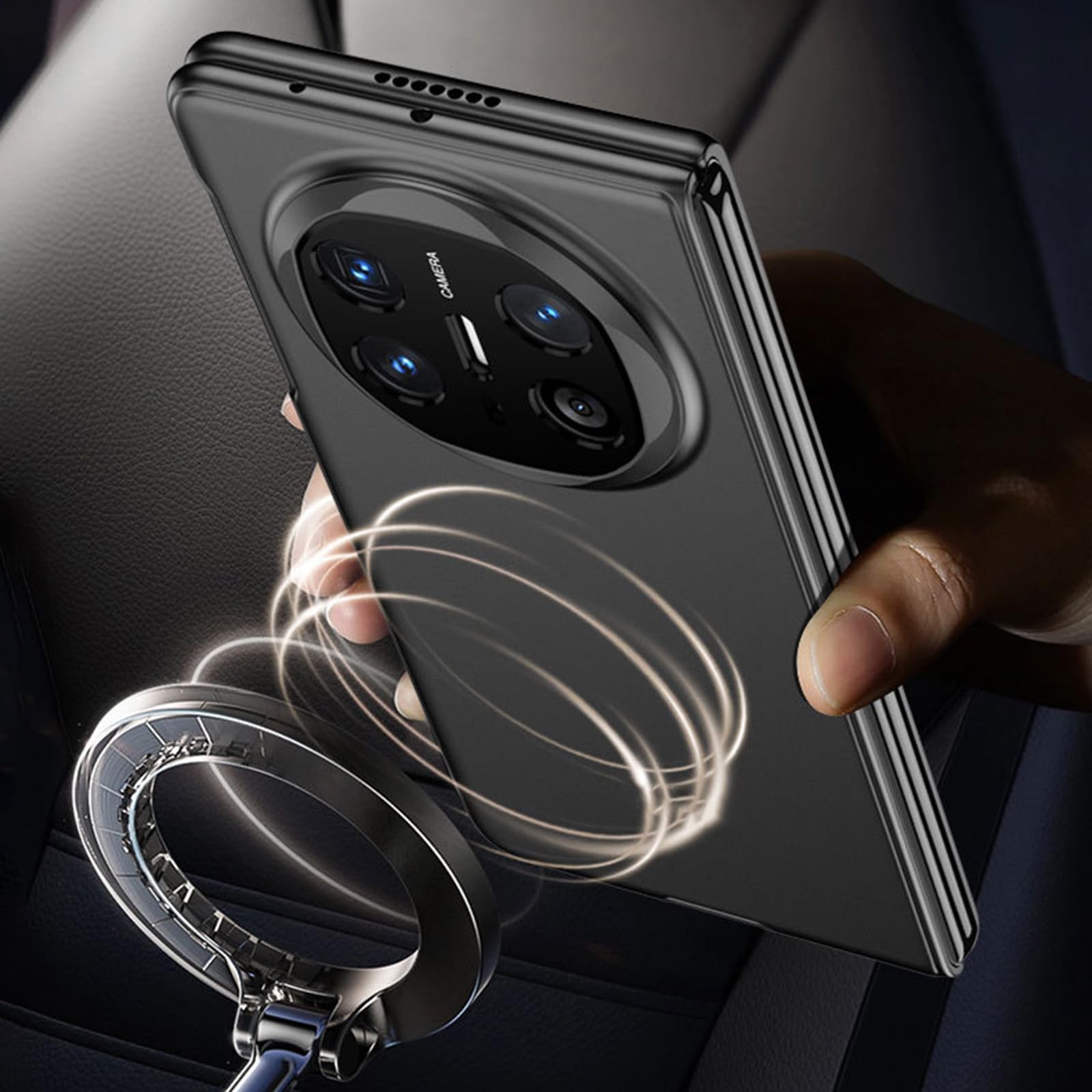 Magnetyczne etui do Huawei Mate X6, ultracienka twarda tylna obudowa z poliwęglanu z folią ochronną na ekran, kamera, odporna na wstrząsy, niebieska, Mate X6