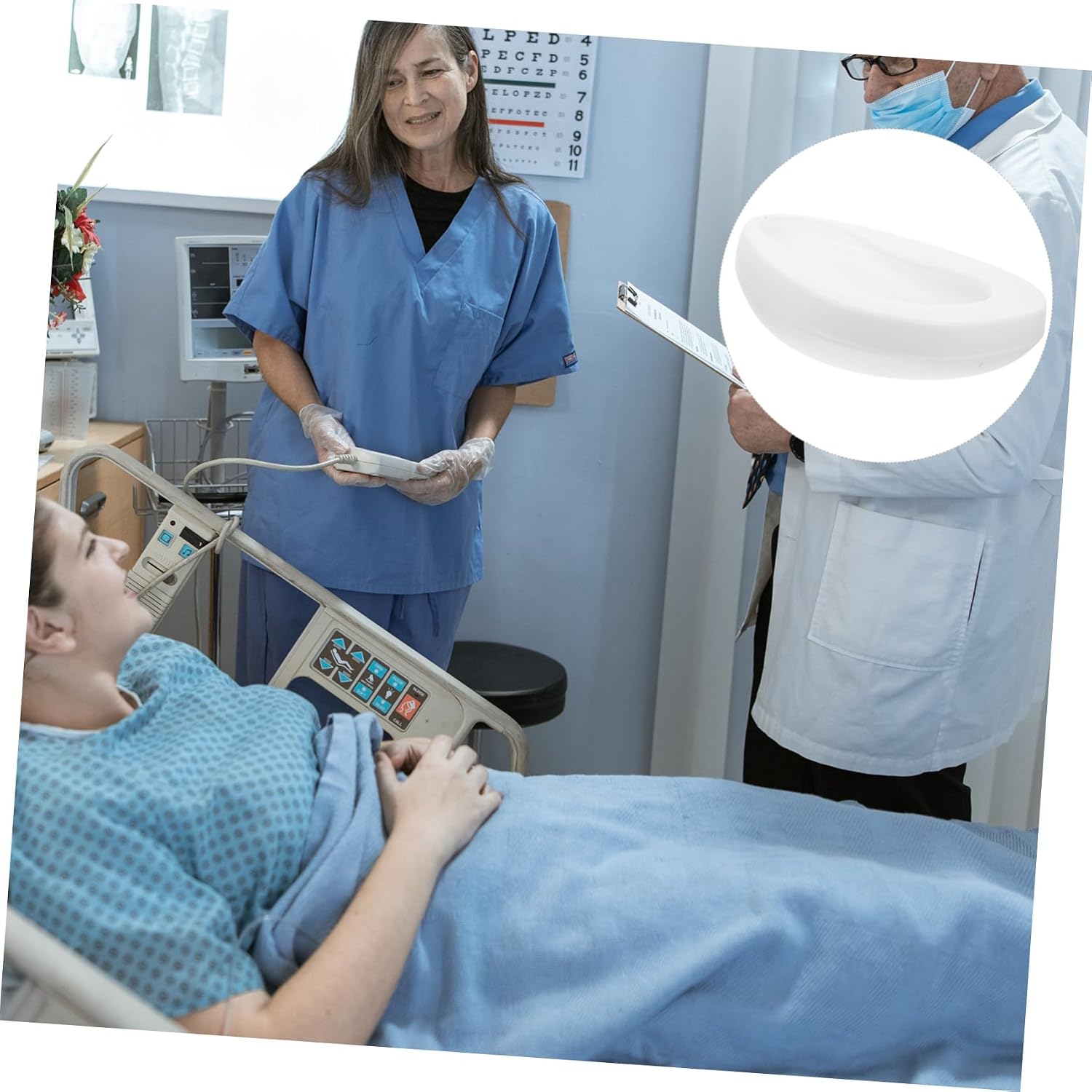 Elderly Bed Pan Portable Bedpans for Children Men Women Spill Proof Urinal for Bedridden Home Care White