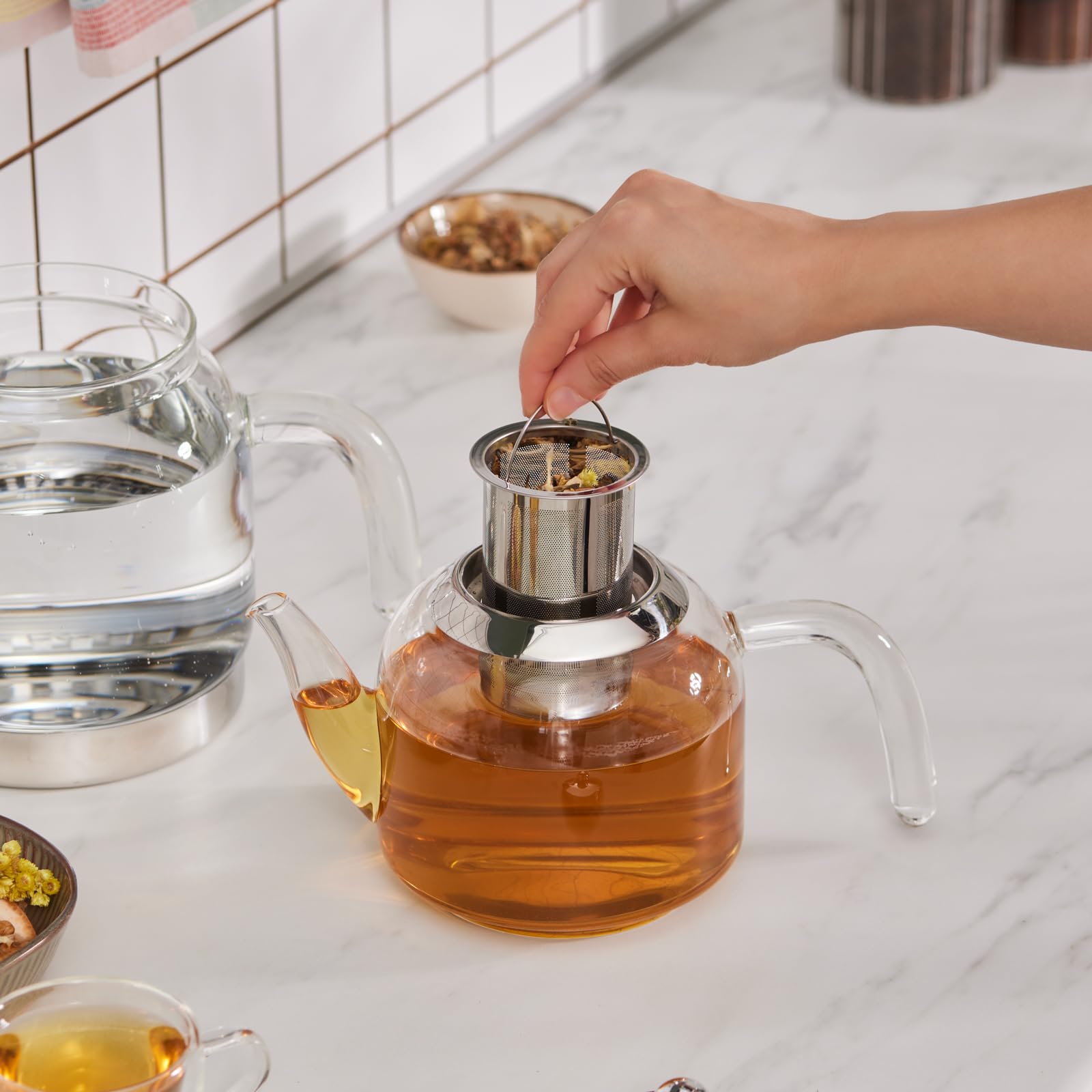 Karaca Panora Glas Maxi Teekanne Set mit Induktionsboden