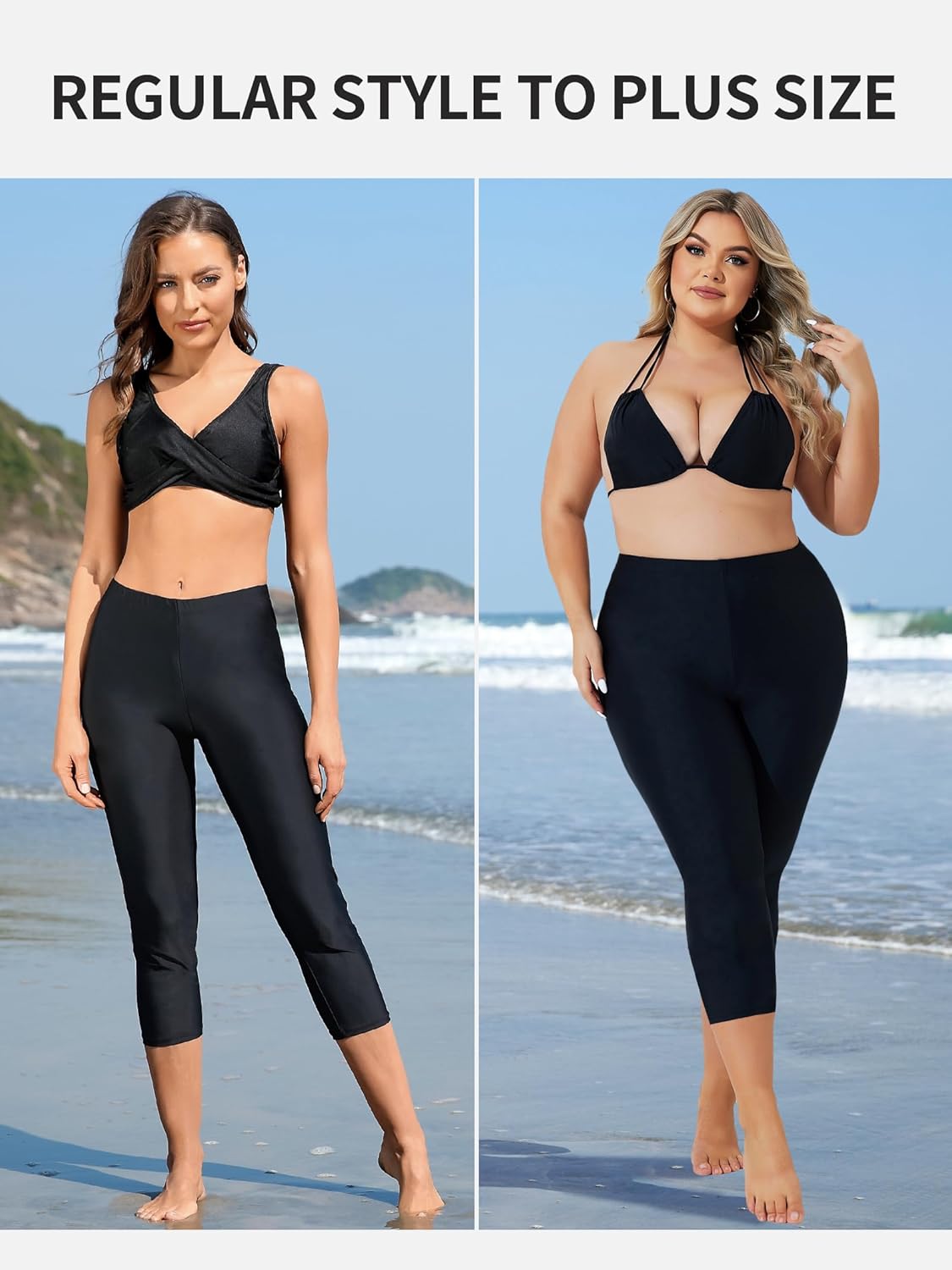 ATTRACO Swim Pants for Women High Waisted Swim Capris Swim Shorts Swimming Leggings - Image 5
