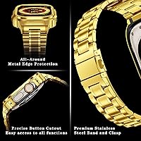 Vista 52 de MioHHR Correa de reloj de acero inoxidable con funda compatible con Apple Watch Ultra 3 2 1 (1.732 pulgadas), correa resistente con cubierta Negro