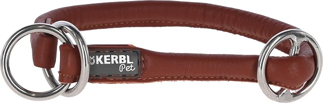 Kerbl Pet Roma Round-Leather Choker, 60 cm, Cognac