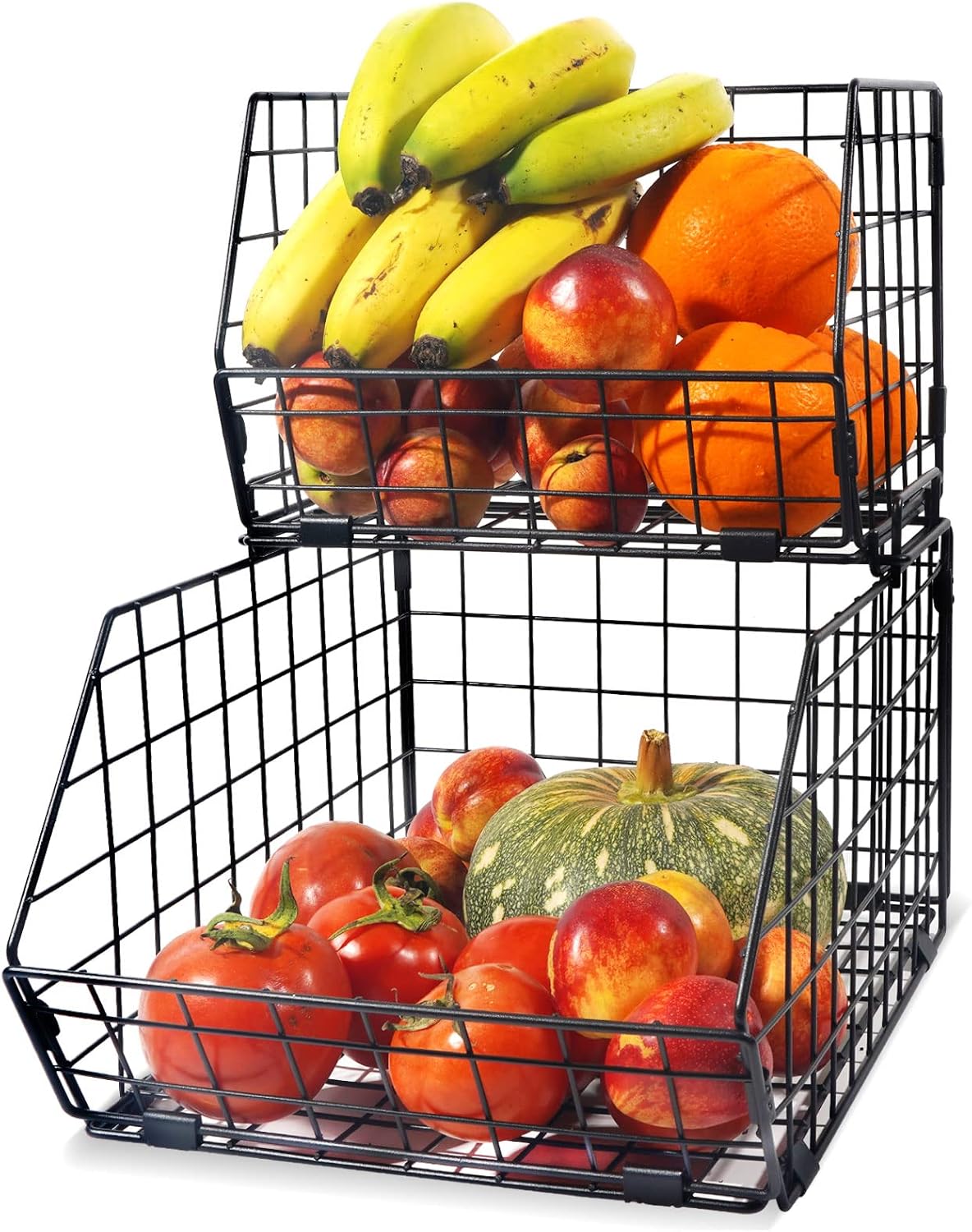 Buy Furit Vegetable Storage Basket, Metal Wire Stackable Storage