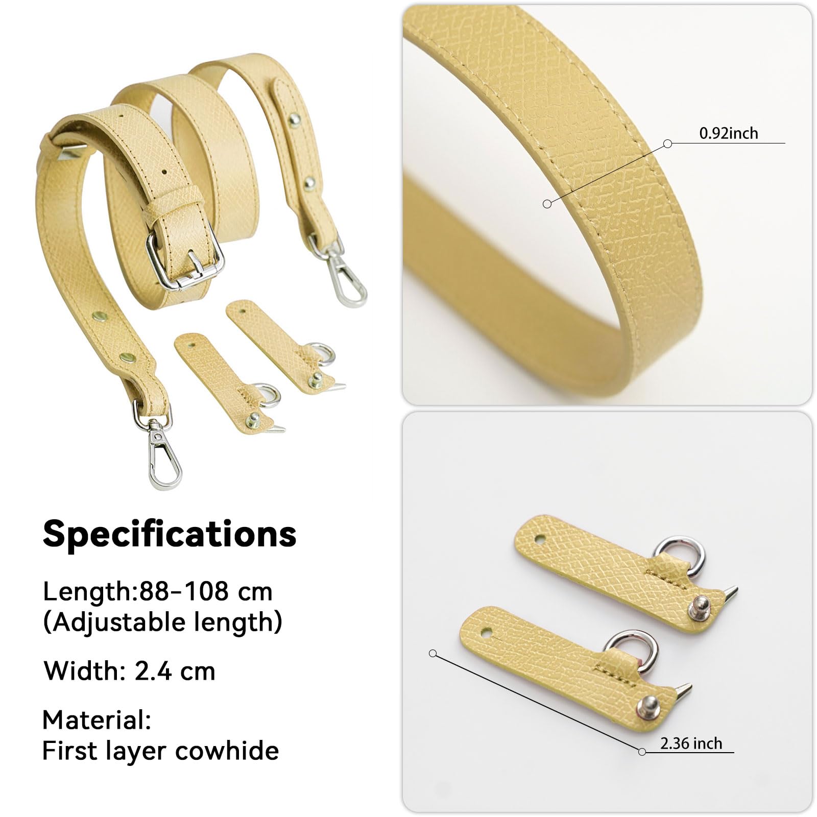 Correa de cuero para bolso pequeño LongChamp, cuero vacuno de capa superior mejorada, correas cruzadas para el hombro