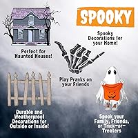 Vista 4 de SCS Direct Decoración de Halloween de esqueleto de pez (paquete de 2) 10 pulgadas de largo, resistente a la intemperie para interiores y exteriores