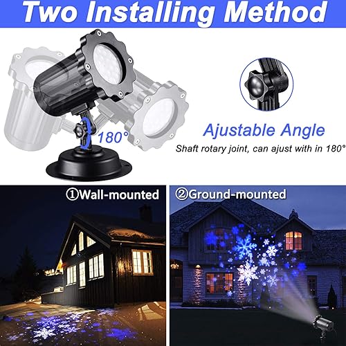 Miniatura 3 de Luces de proyector de Navidad, control remoto 2 en 1, patrones de movimiento con ondas de océano, luces LED de paisaje, impermeables, al aire libre,