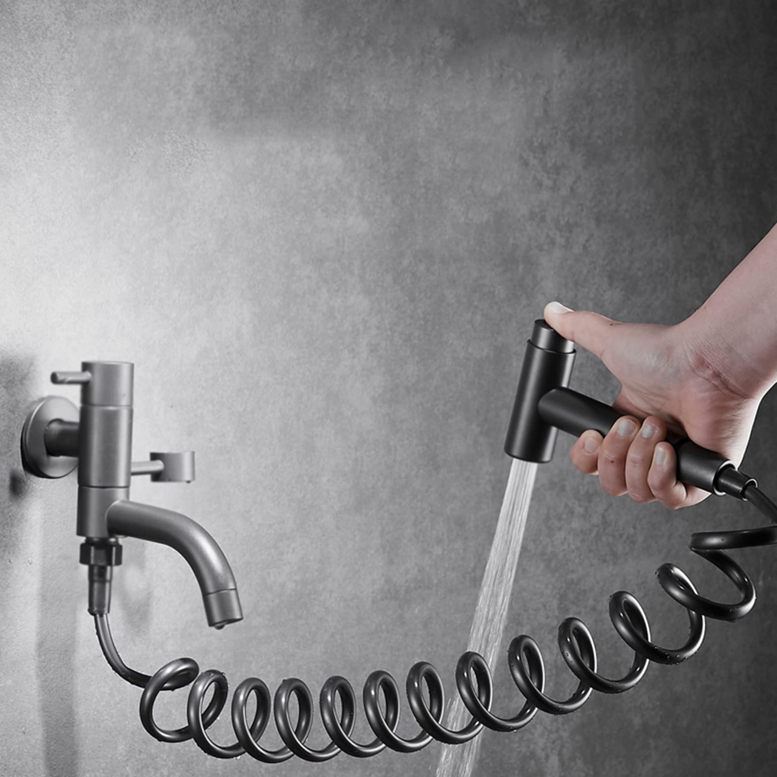 BiaoTeng Flexo ducha 3m G1/2 manguera ducha antitorsion manguera de ducha flexible manguera ducha telescopica Para Baño,negro,5 Metros
