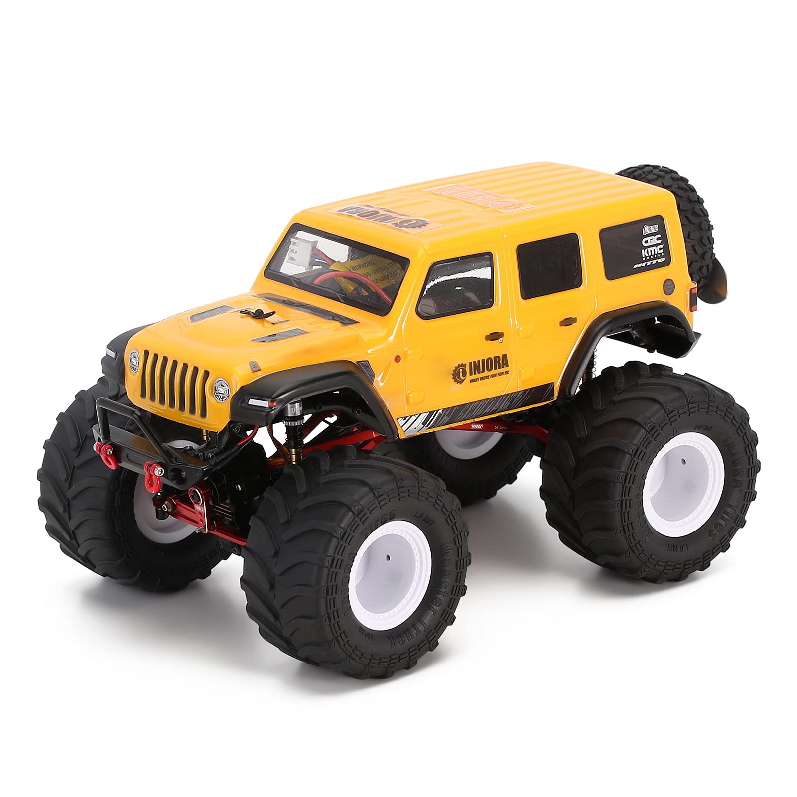 INJORA Monster Truck Felgen 70 * 38mm für FMS FCX24 FCX18 SCX24 TRX4MT Gladiator Bronco Deadbolt 1/24 1/18 RC Crawler Car,Weiß