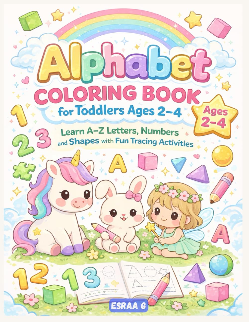 Alphabet Coloring Book for Toddlers Ages 2–4: Learn A–Z Letters, Numbers and Shapes with Fun Tracing Activities