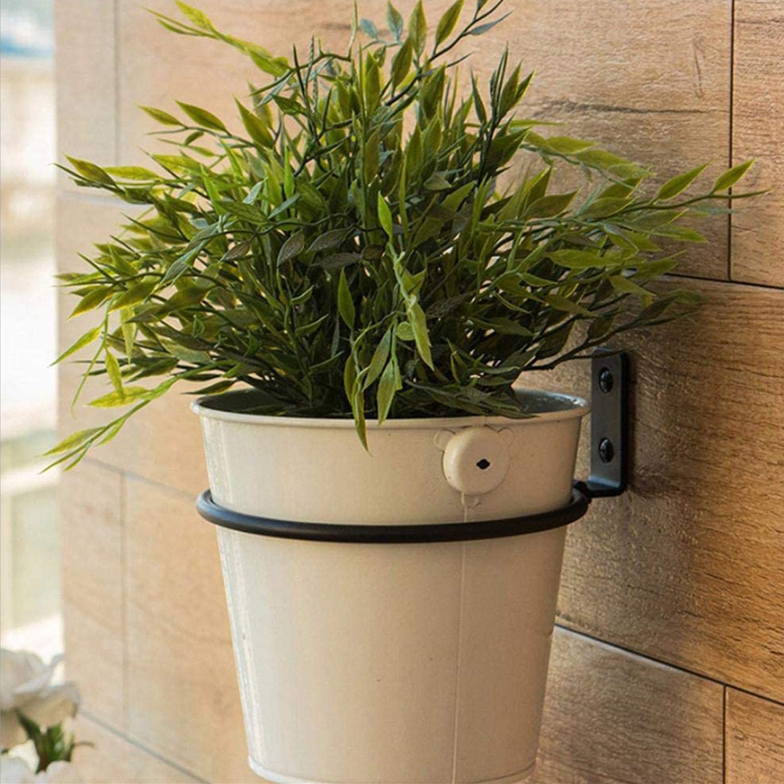 Hanging Basket Bracket Lot De 2 Crochets- Noir De Suspension Muraux Décoration Fer Forgé Pour Jardin Avec Vis Pour Crochet Suspension Plante Exterieur