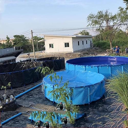 Miniatura 5 de WANLIAN Piscina sobre el suelo lona para estanque de peces circular engrosamiento marco de cinturón de piscina grande plegable al aire libre lona