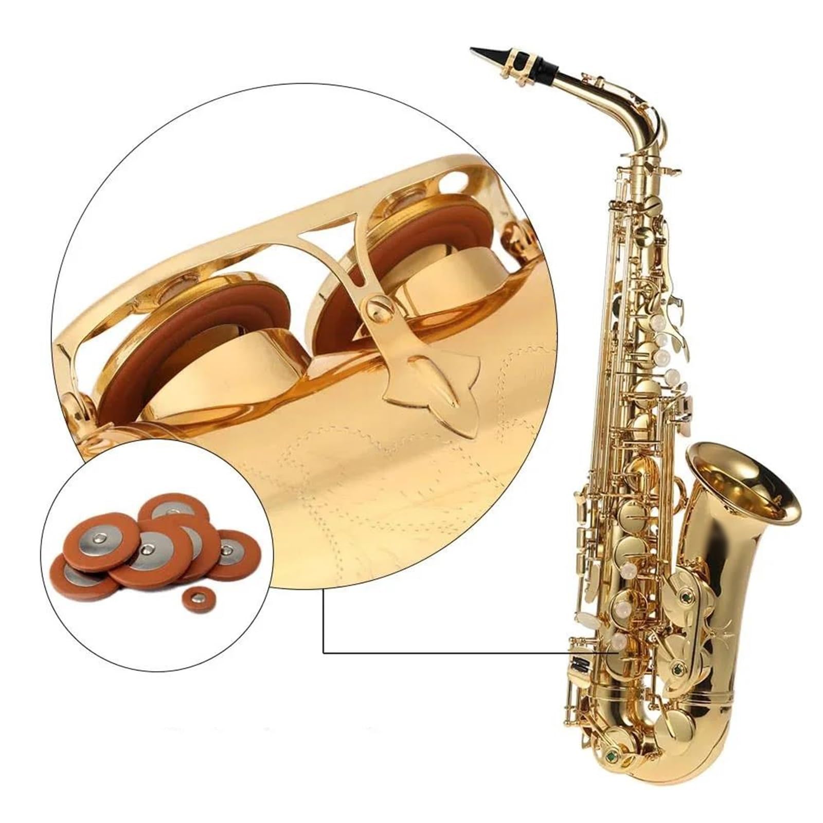 sassofono Mi Bemolle Mib Sassofono Contralto Ottone Laccato Sax Strumento A Fiato Con Custodia Accessori Per Sassofono (Color : Gold)