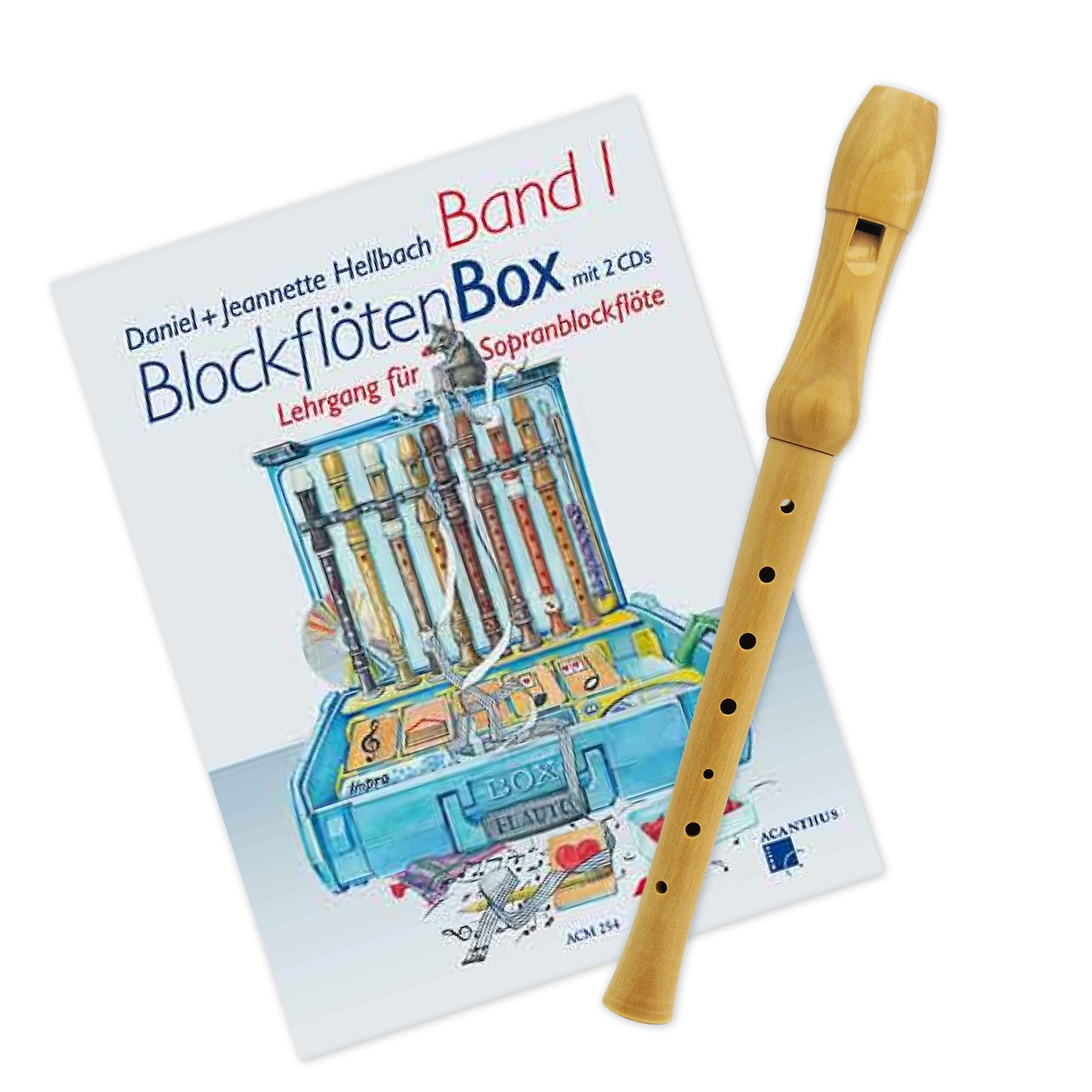 TFS-18D Sopranblockflöte + Blockflötenbox Band 1 ACM254 mit 2 CDs (Starterkit)