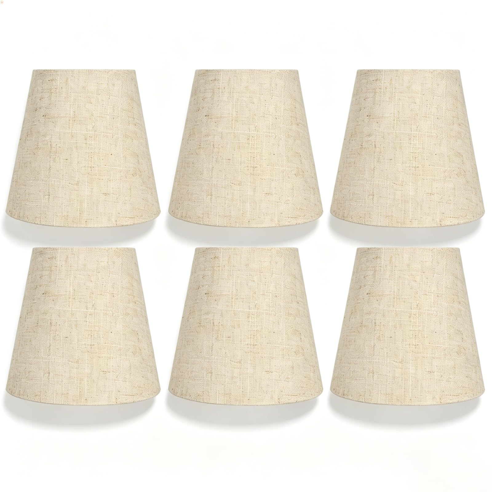6 Pz Piccoli Paralumi, Lino Candela Lampadari Paralume | Attacco E14 Albicocca Comodino Paralume in tessuto, Accessori per Decorazione domestica