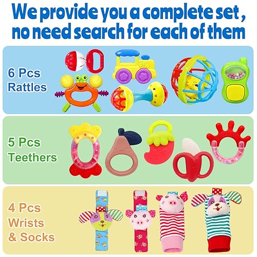 Miniatura 3 de Sonajeros para bebés de 0 a 6 meses sonajeros para bebés de 0 a 6 meses Juguetes de sonajeros para bebés 0-3-6-12 meses Juguetes de sonajero para