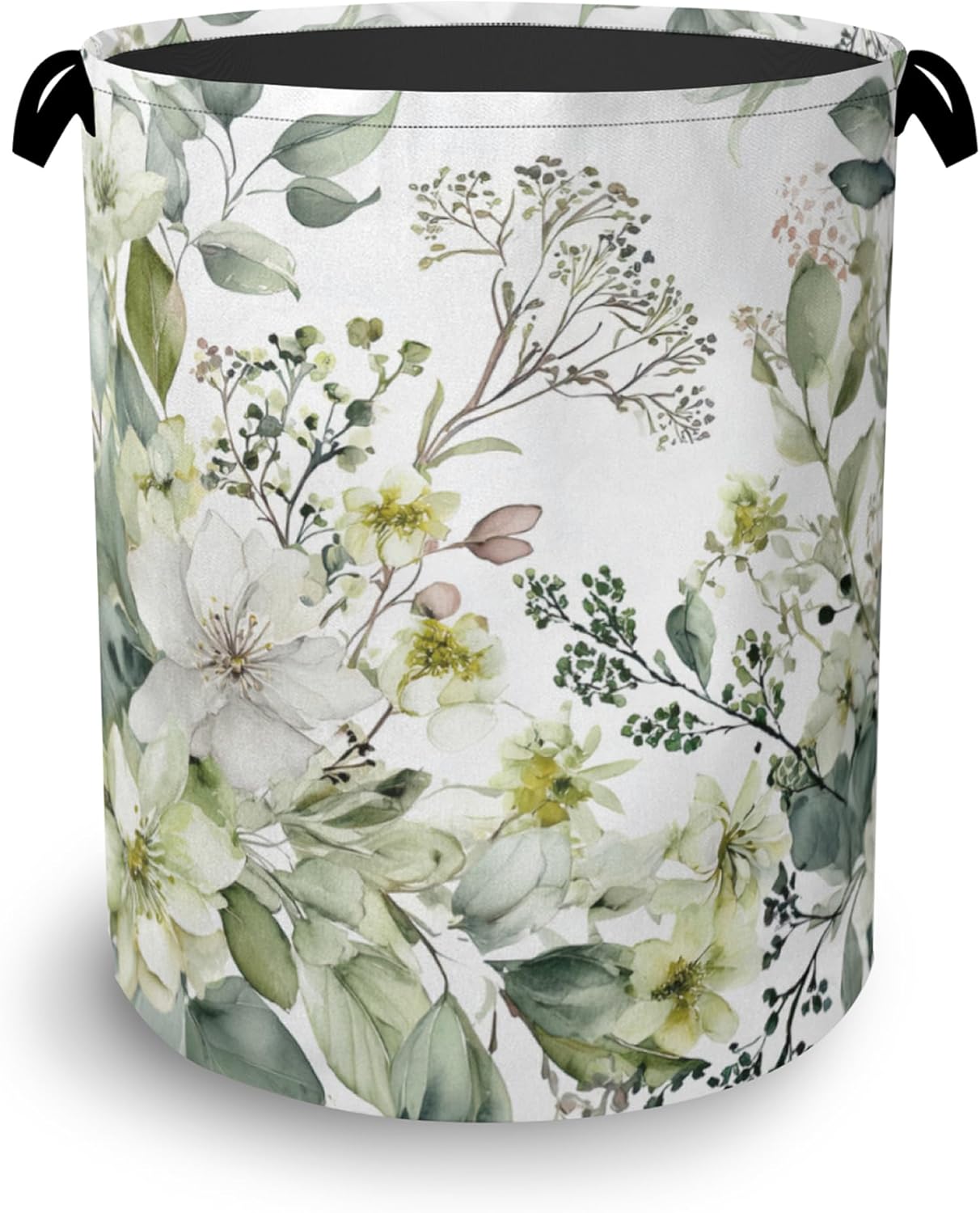 Flowers Plants HerbsLaundry Hamper,Dirty Clothes Laundry Basket with Handles Waterproof Oxford Cloth Storage Basket for College Dorms Bathroom Bedroom 16" x 20.8"