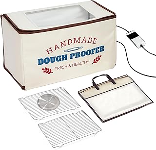 Extra Large Folding Dough Proofing Box with 3-Sided Heating, Temp Control (50-130℉), 24-Hour Timer, Beep Alert, Storage Bag