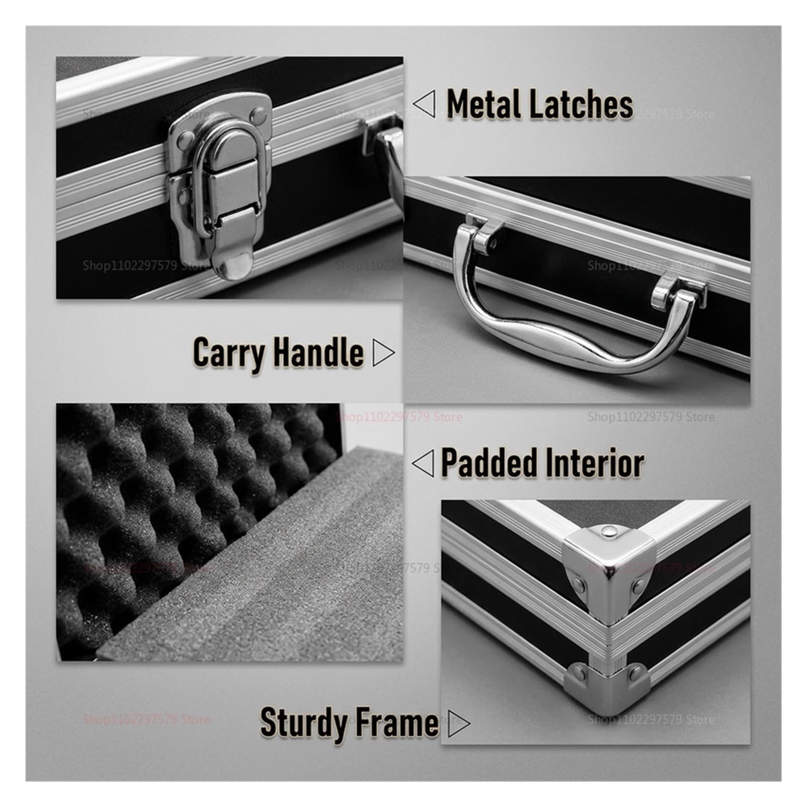 Cassetta Portautensili In Metallo Portable Aluminum Tool Box | With Sponge Lining Impact Resistant Storage Case Handheld Organizer 30x17x8cm Toughbuilt