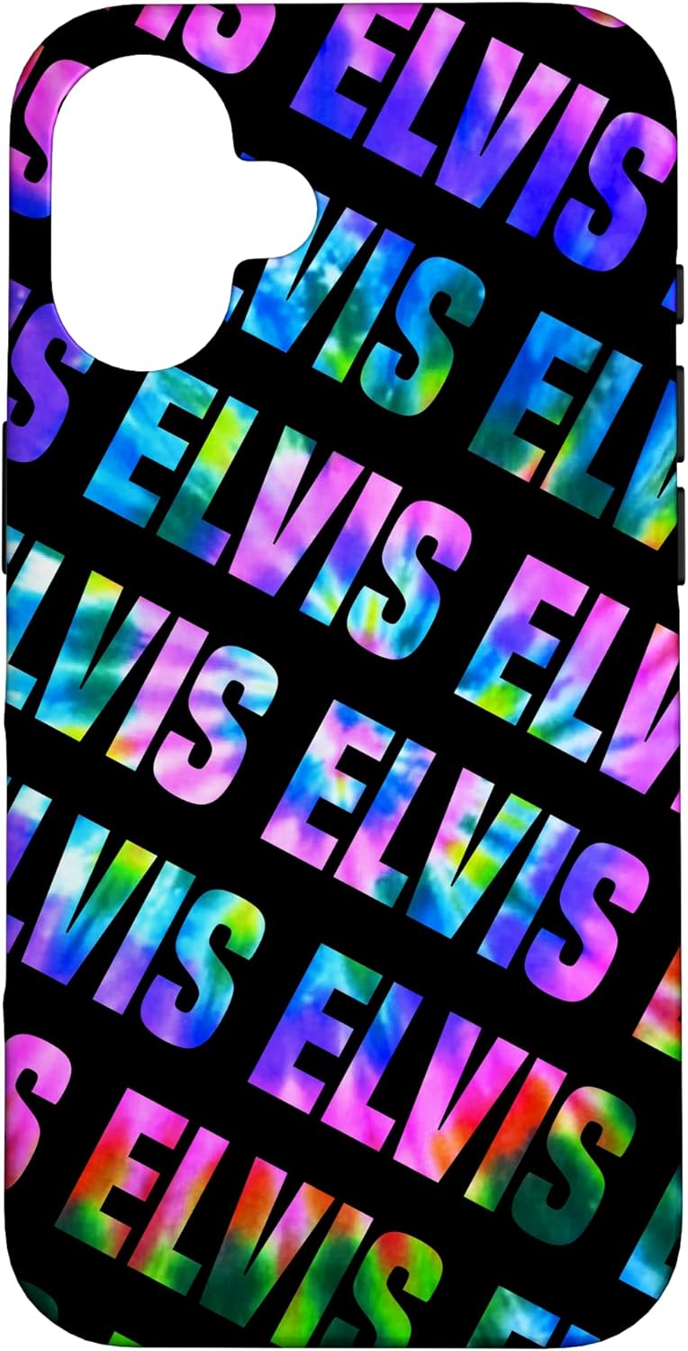 Custom Elvis Phone Cover Black Personalized Tie Dye Case for iPhone 16