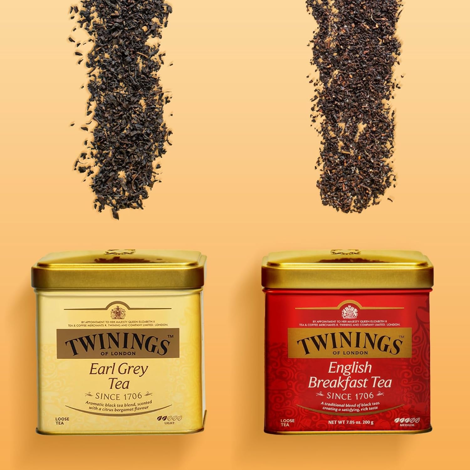 Twinings English Breakfast Loose Tea Tin, 7.05 Ounce Tin (Pack of 2), Smooth, Flavourful, Robust Black Tea Leaves, Caffeinated, Enjoy Hot or Iced