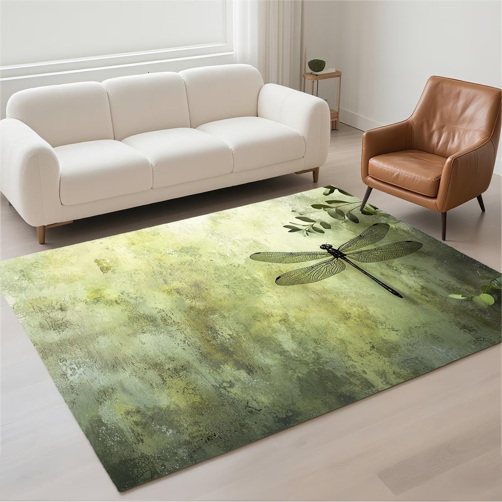 Tapis salon imperméable et lavable en machine avec dossier antidérapant Dragonfly 13-741