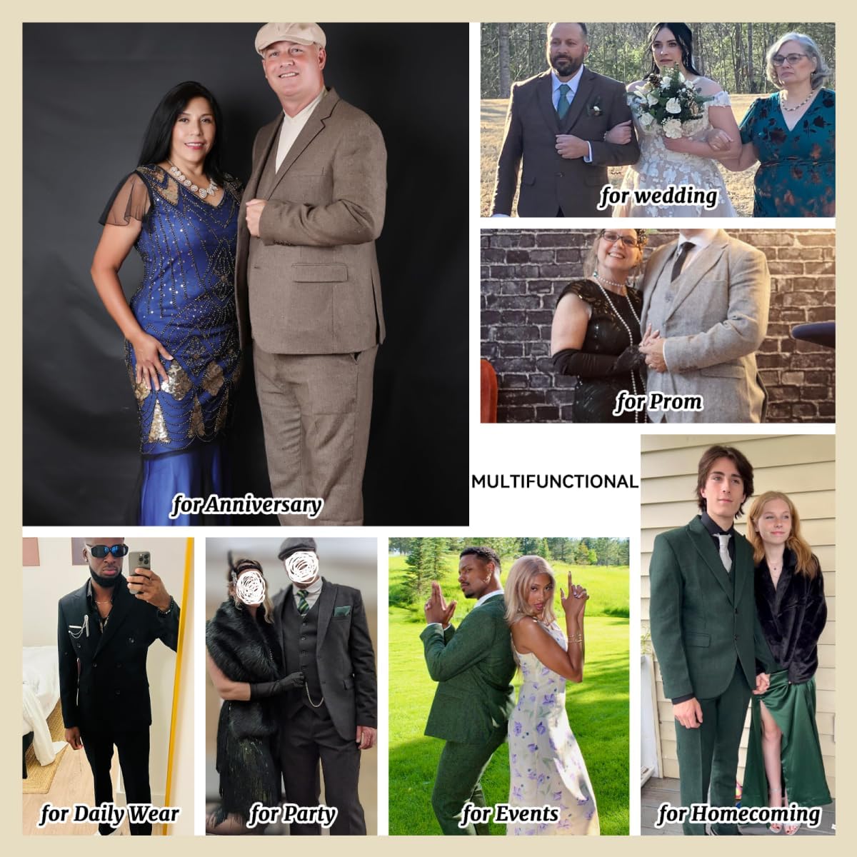 Retro Herringbone Tweed Men Suit Formal Slim Fit Double Breasted 2 Piece Suit Jacket Pants Mens Prom Wedding Tuxedo Set - Image 7