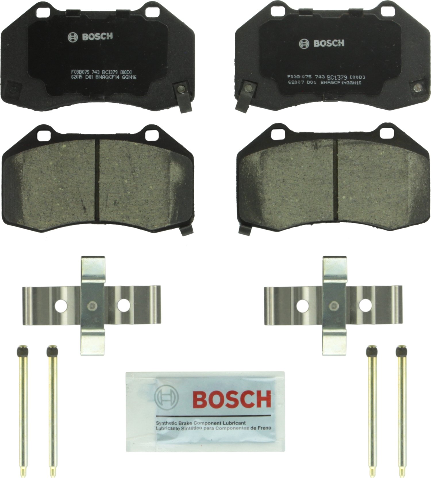 Bosch Automotive BP1078 QuietCast Premium Semi-Metallic Disc Brake Pad Set For: Subaru Forester, Legacy, Outback, B9 Tribeca, Tribeca, WRX, Front — view 256