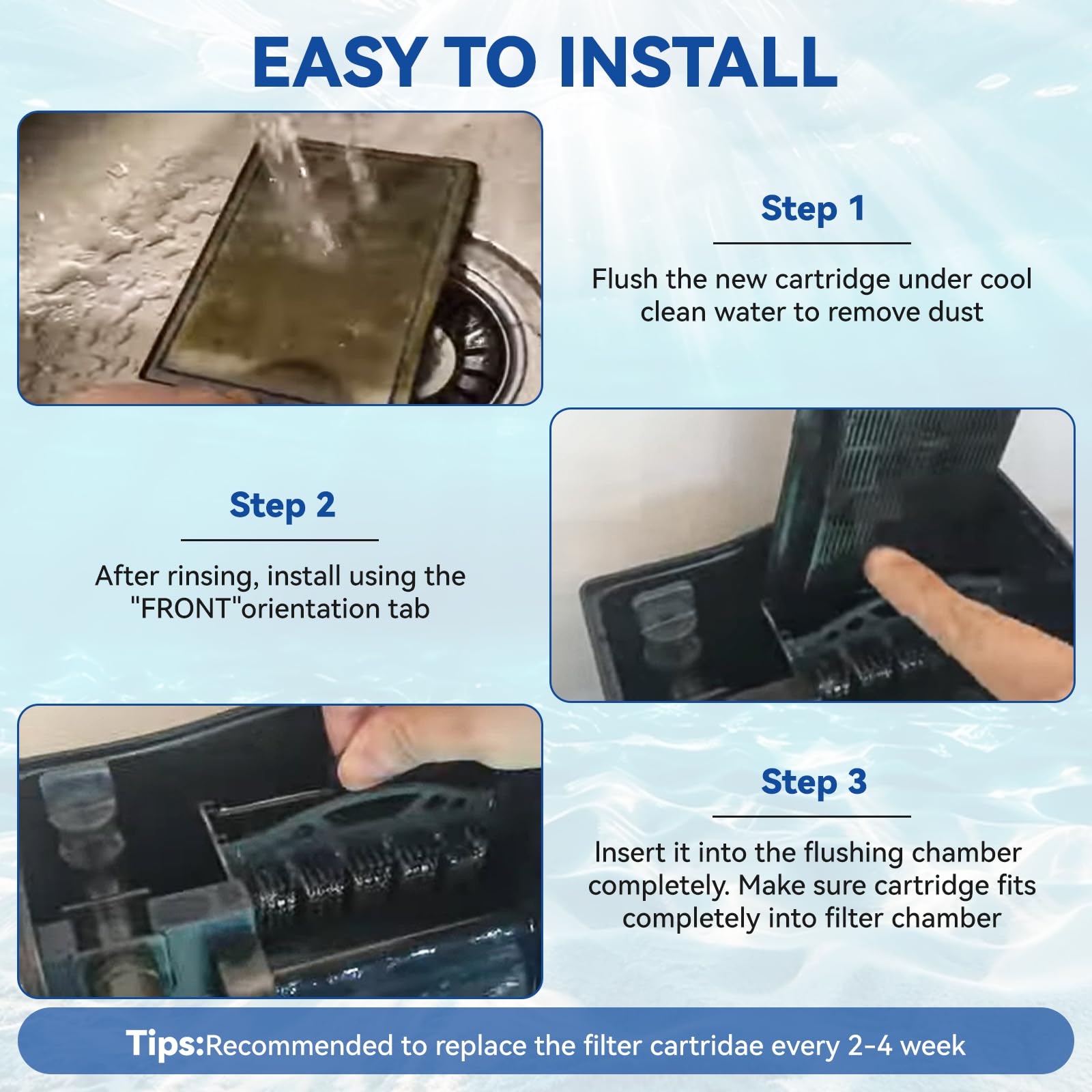 Paquete de 2 cartuchos de carbono de repuesto para tanque de peces Aquatop serie Piscis, se adapta a todos los modelos Piscis, para modelos PCS-5G, PCS-3G, PCS-5GB y PCS-5GC, fácil de instalar