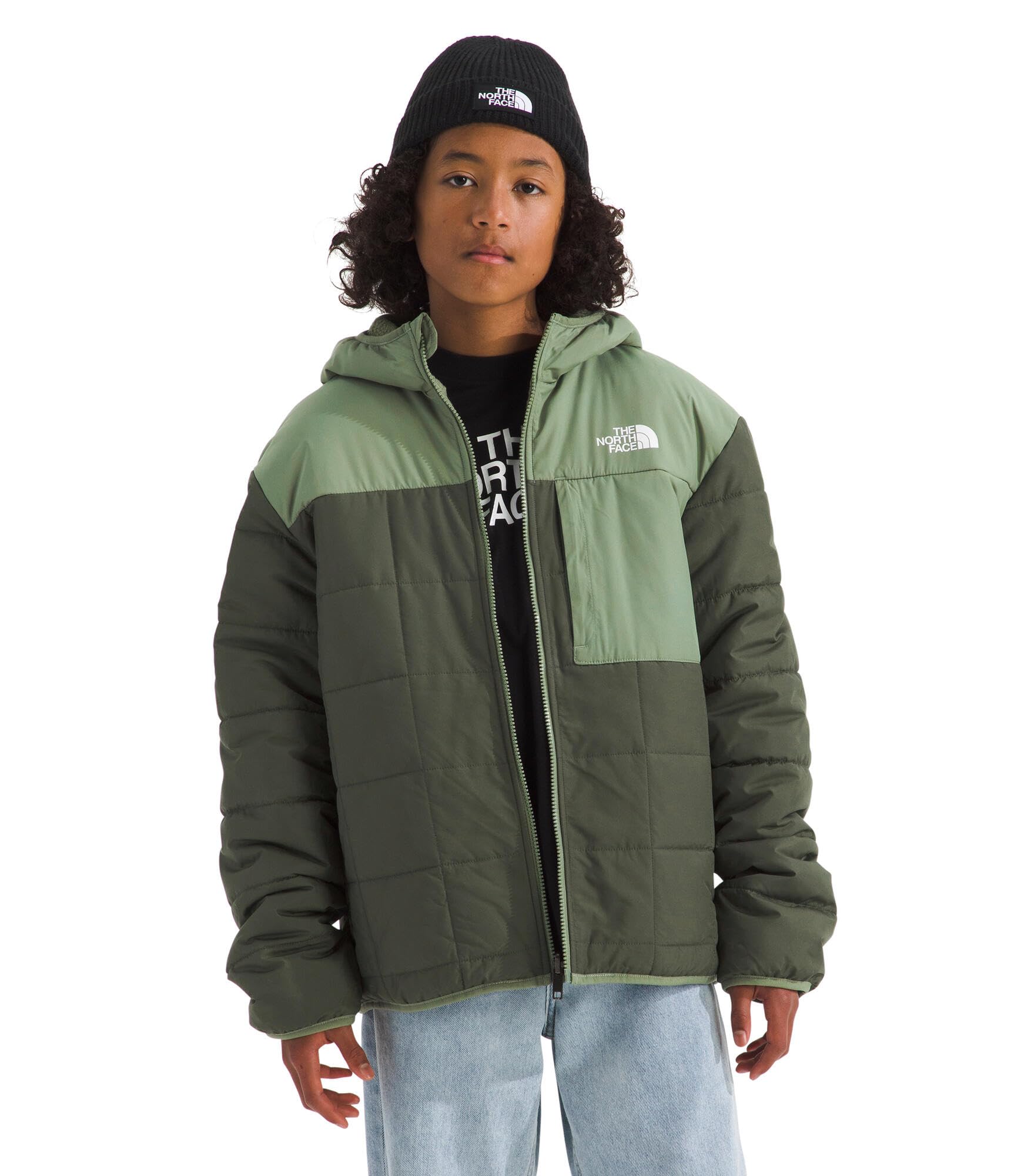 THE NORTH FACE Boys' Reversible Shasta Full Zip Hooded Jacket | Waterproof with Heatseeker Insulation & Secure Zip Pockets