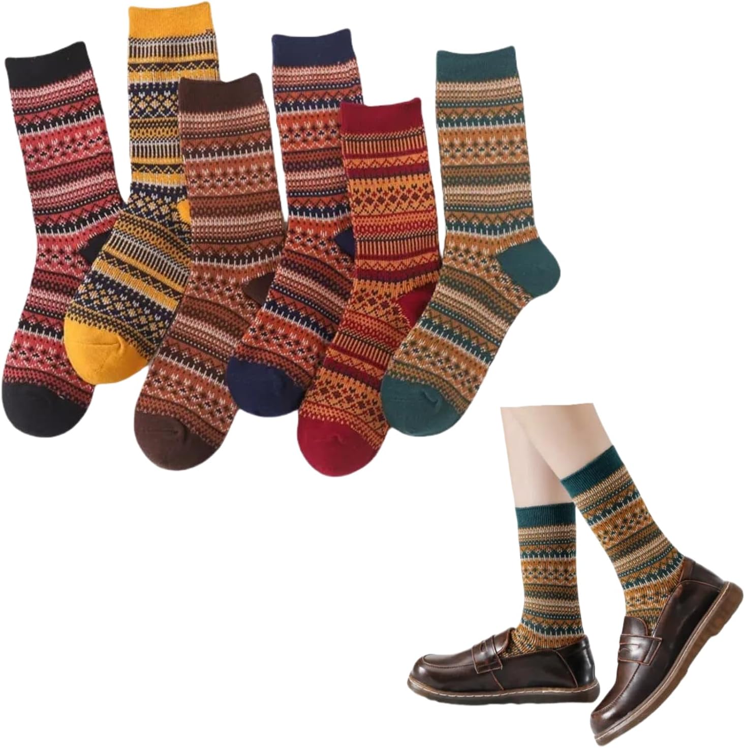 Argyle Socks Retro Diamond Crew Sock British Style Women Cotton Double-Needle Double-Layer High Ankle