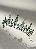 Vista 46 de SWEETV Tiaras y coronas para mujer, tiara de boda de cristal para novia, corona plateada de metal, accesorios de fiesta de disfraces