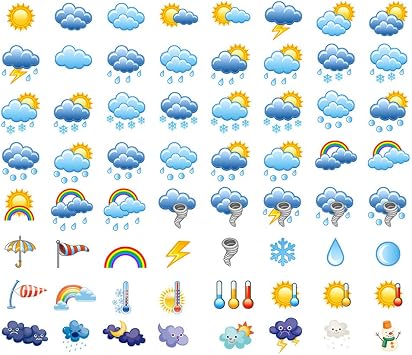 Seasonstorm Cute Weather Logo Icon Precut Waterproof Decoration Album Planner Stickers Scrapbooking Diary Sticky Paper Flakes PK344