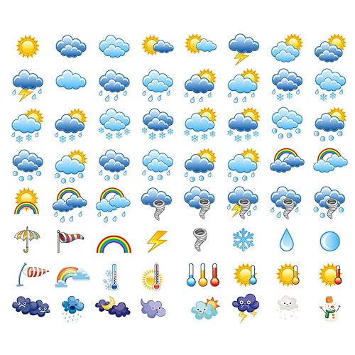 Seasonstorm Cute Face Weather Icon Decor Korean Aesthetic Journal Stickers