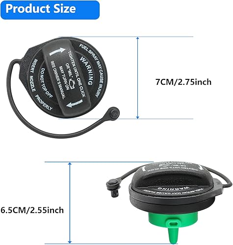 Miniatura 4 de Tapa de gasolina, tapa de combustible 5C0201550T, 5Q0201550L compatible con Volkswagen 2015-2019 VW Golf SportWagen VW Golf R,2015-2020 VW GTI VW